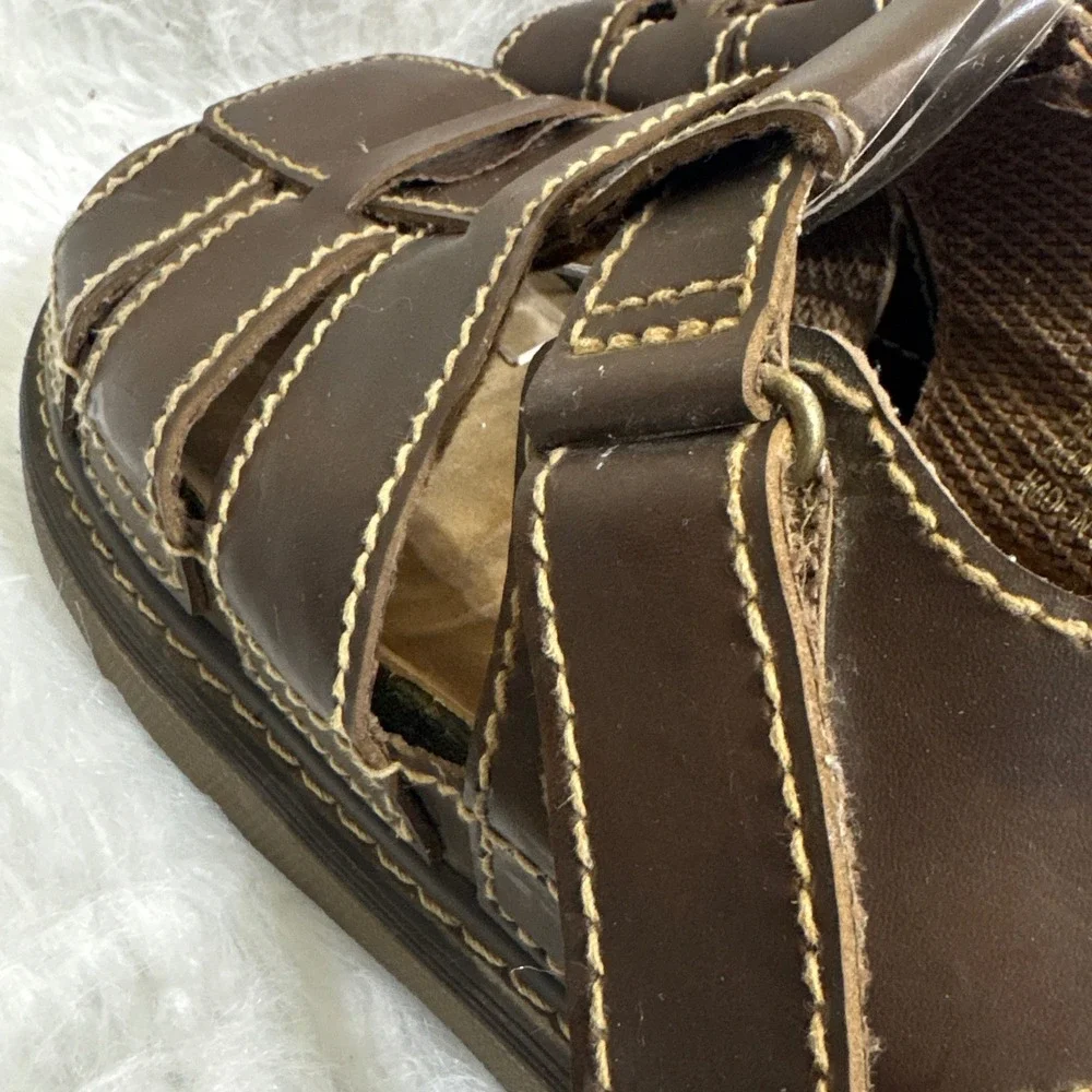 Faded Glory Mens Fisherman Sandals Brown Contrast Stitch  display picture 1